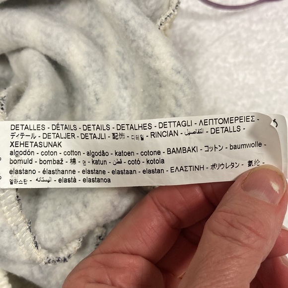 ZARA Striped Fleece Thick Knit Crewneck Sweatshirt women’s medium - Picture 5 of 7